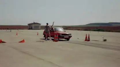 Starlet am Start  eines Rennens