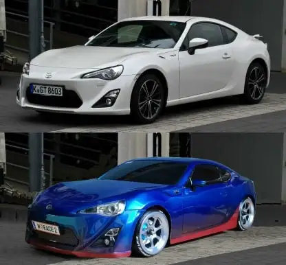 Vergleichsfoto - Original und Modell